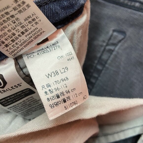 Levis Jeans Mens 38x29 (Fits 37X24) Dark Blue 514 Straight Fit Dark Wash Demin - Picture 10 of 14